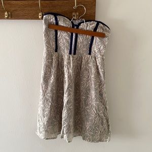Strapless lace mini dress
